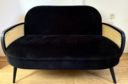 Divanetto posti velluto nero - 2,